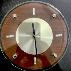Modern Glass and Wood Wall Clock - Minimalist Design